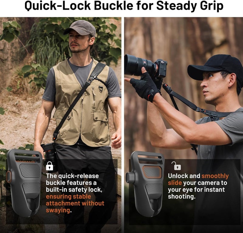 PGYTECH Camera Strap Pro, Quick Release Heavy Duty Camera Shoulder Strap With Detachable Underarm Strap, Professional Camera Harness, Leather Ergonomic Shoulder Pad for DSLR/Mirrorless Cameras, Green - Image 4